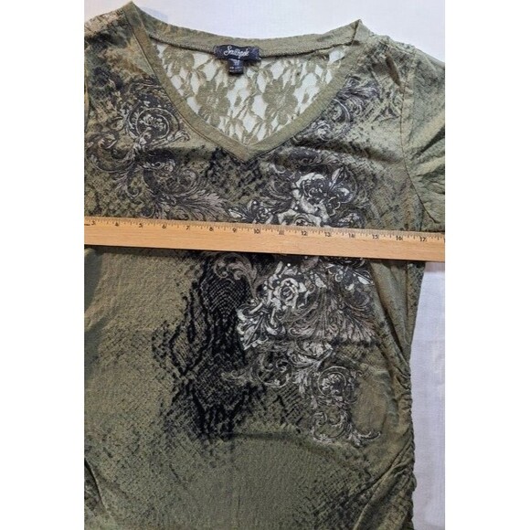 Southpole XL Green Lace Back Top EUC #Casual #Boho #Ruched #Stretch #Stylish - Picture 5 of 6